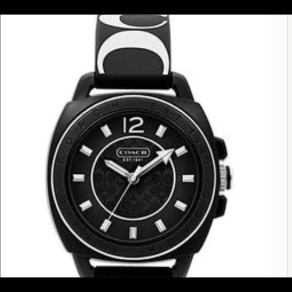 Authentic Coach black white Logo silicone watch